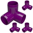 thumbnail image 1 of FORMUFIT 1” 3-Way Elbow Furniture Grade PVC Pipe Fittings, (1-5/16" Actual Socket ID), Purple, 4-Pack, 1 of 7