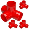 thumbnail image 1 of FORMUFIT PVC Fitting, 4-Way Tee Side Outlet , Furniture Grade, 1" Size, Red, 4-Pack (F0014WT-RD-4), 1 of 7