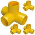 thumbnail image 1 of FORMUFIT PVC Fitting, 4-Way Tee Side Outlet , Furniture Grade, 1" Size, Yellow, 4-Pack (F0014WT-YE-4), 1 of 7