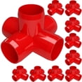 thumbnail image 1 of FORMUFIT PVC Fitting, 5-Way Cross Side Outlet, Furniture Grade, 1/2" Size, Red, 10-Pack (F0125WC-RD-10), 1 of 7
