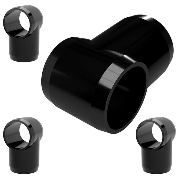 FORMUFIT PVC Fitting, Slip Slip Tee Hinge, Furniture Grade, 1-1/4 Size, Black, 4-Pack (F114STE-BK-4)