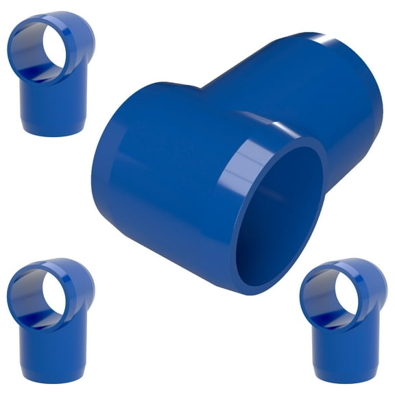 FORMUFIT PVC Fitting, Slip Slip Tee Hinge, Furniture Grade, 1-1/4 Size, Blue, 4-Pack (F114STE-BL-4)