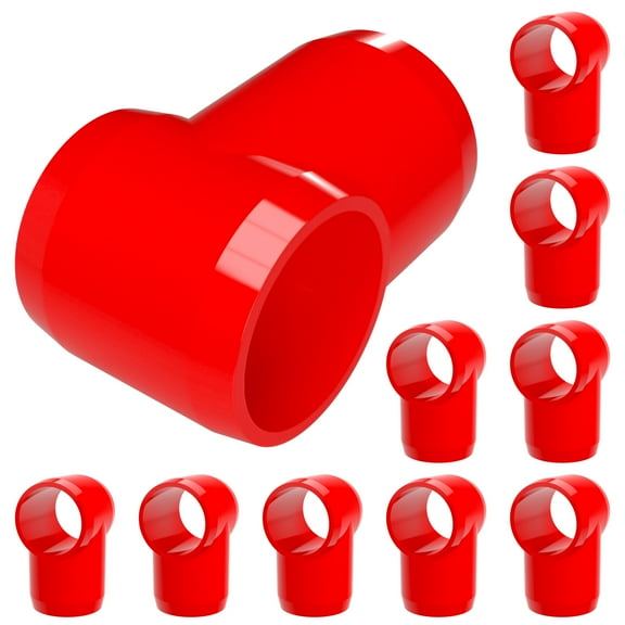 FORMUFIT PVC Fitting, Slip Slip Tee Hinge, Furniture Grade, 1/2 Size, Red, 10-Pack (F012STE-RD-10)