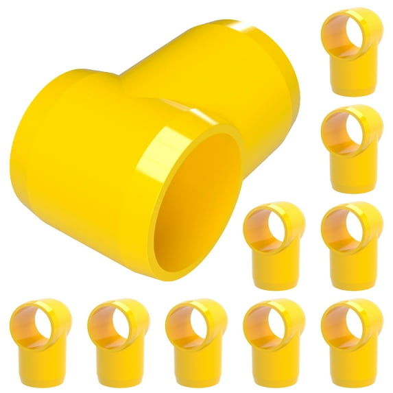 FORMUFIT PVC Fitting, Slip Slip Tee Hinge, Furniture Grade, 1/2” Size, Yellow, 10-Pack (F012STE-YE-10)