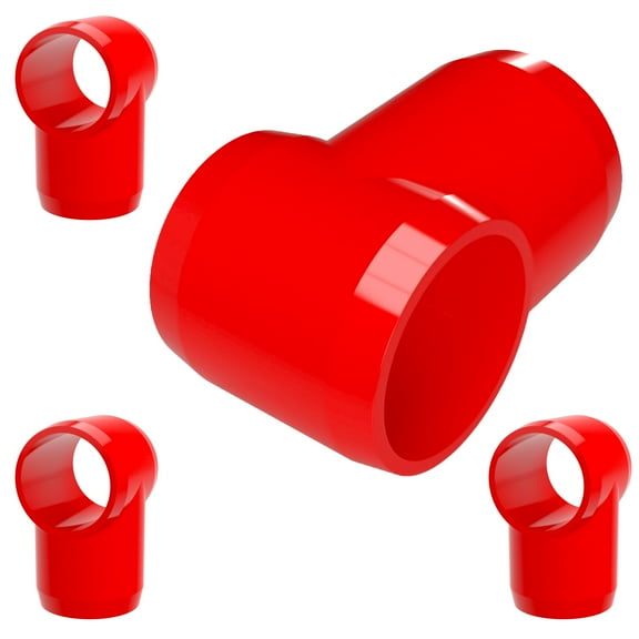 FORMUFIT PVC Fitting, Slip Slip Tee Hinge, Furniture Grade, 1 Size, Red, 4-Pack (F001STE-RD-4)