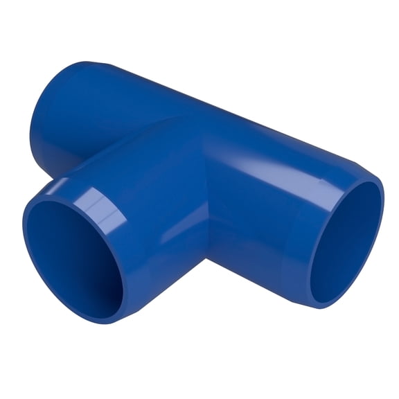 FORMUFIT PVC Fitting, Standard Tee , Furniture Grade, 1" Size, Blue, 4-Pack (F001TEE-BL-4)