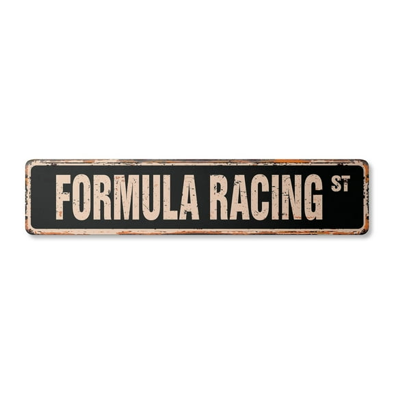 FORMULA RACING Vintage Plastic Street Sign race racer competition track one | Indoor/Outdoor |  30" Wide