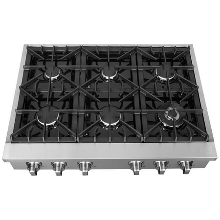 Forno Appliances - Cossato 36" Built-In Gas Cooktop with 6 Sealed Burners and LP Conversion Kit