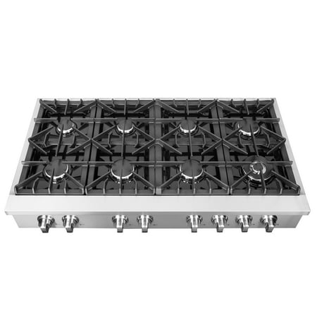 Forno Appliances - Cossato 48" Built-In Gas Cooktop with 8 Sealed Burners and LP Conversion Kit