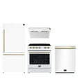 thumbnail image 1 of FORNO Premium 4-Piece Kitchen Bundle - Leonardo Espresso 30" White Range, 30" White Range Hood, 31" White Bottom Freezer Refrigerator, 24" White Built-In Dishwasher - FBDL-006-03US, 1 of 11