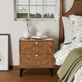 thumbnail image 1 of FOROUTIA Mid-Century Nightstand with 2 Drawers,Wooden Finish Bedside Table,Brown, 1 of 6