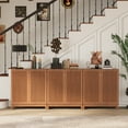 thumbnail image 1 of FOROUTIA Modern Fluted Buffet Cabinet  with Adjustable Shelves, Walnut Sideboard Storage Cabinet for Living Room, Dining Room, 1 of 7