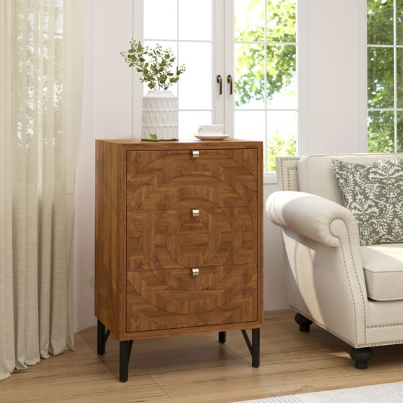 FOROUTIA 3 Drawer Dresser for Bedroom,Morden Chest of Drawers Wood Storage Cabinet for Living Room