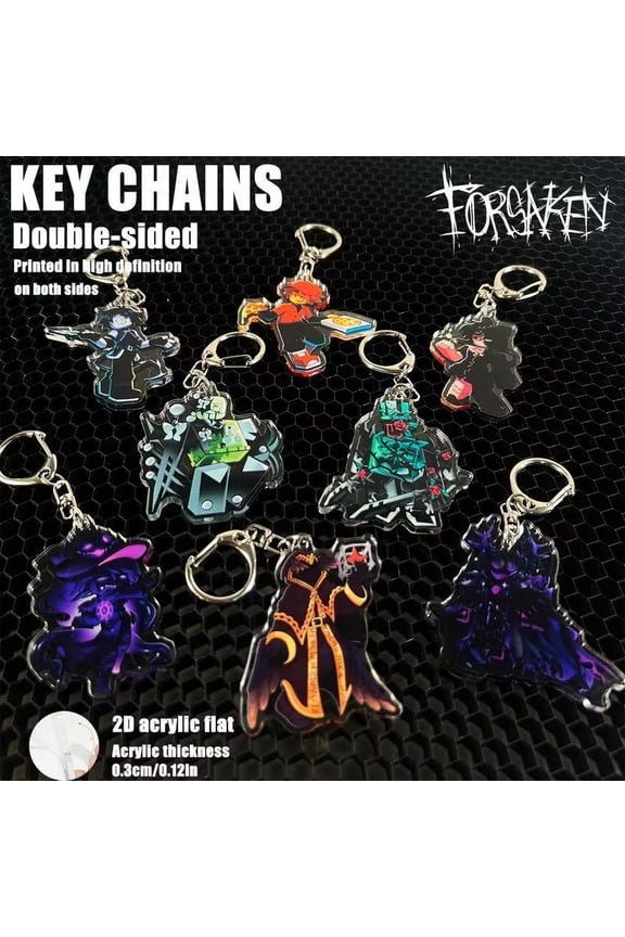 1 Pack FORSAKEN Acrylic Keychains: Chance, 007n7, Azure, TwoTime, Elliot.