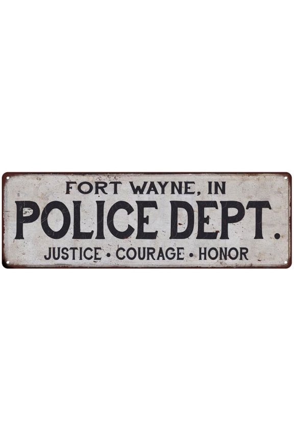 FORT WAYNE, IN POLICE DEPT. Home Decor Metal Sign Gift 8x24 108240012068