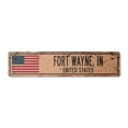 thumbnail image 1 of FORT WAYNE IN UNITED STATES Vintage Plastic Street Sign American flag city country gift | Indoor/Outdoor | 30" Wide, 1 of 4