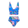 thumbnail image 1 of FORTANT Women's Floral Print Plus Size Bikini Sets Two Piece Swimsuits Ruched Cross Bikini Top with Swim Bottoms, Size S-4XL, 1 of 8