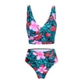 thumbnail image 1 of FORTANT Women's Floral Print Plus Size Bikini Sets Two Piece Swimsuits Ruched Cross Bikini Top with Swim Bottoms, Size S-4XL, 1 of 8