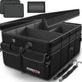 thumbnail image 1 of FORTEM Car Trunk Organizer, Collapsible Multi Compartment SUV Organizer, Foldable Storage for Car Accessories for Women Men, 600D Oxford, Non Slip Bottom, Securing Straps, Soft Cover (50L), 1 of 8