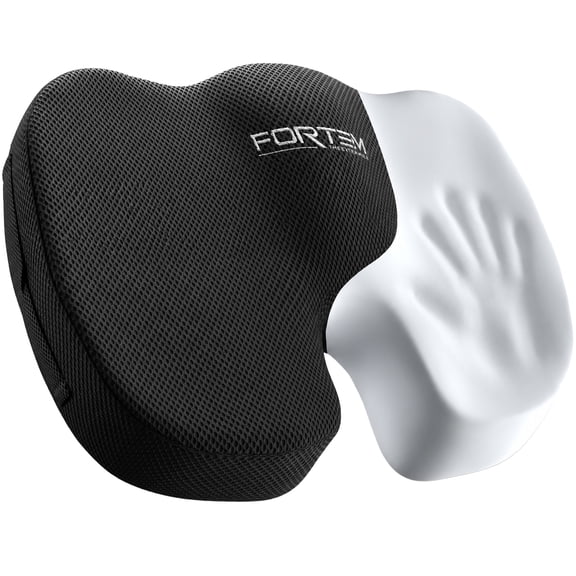 FORTEM Seat Cushion, Office Chair Cushion, Memory Foam Car Seat Cushions, Sciatica Coccyx Tailbone Pain Relief, Chair Cushions for Back Support, Sitting Pad for Gaming, Washable Cover, Non Slip