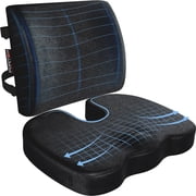 FORTEM Seat Cushion, Office Chair Cushion, Lumbar Support Pillow for Office Chair, Memory Foam Car Seat Cushions, Sciatica Coccyx Tailbone Pain Relief, Cushions for Back Support, Washable, Non Slip