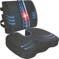 thumbnail image 1 of FORTEM Seat Cushion, Office Chair Cushion, Lumbar Support Pillow for Office Chair, Memory Foam Car Seat Cushions, Sciatica Coccyx Tailbone Pain Relief, Cushions for Back Support, Washable, Non Slip, 1 of 10