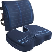 FORTEM Seat Cushion, Office Chair Cushion, Lumbar Support Pillow for Office Chair, Memory Foam Car Seat Cushions, Sciatica Coccyx Tailbone Pain Relief, Cushions for Back Support, Washable, Non Slip
