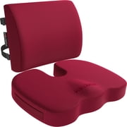 FORTEM Seat Cushion, Office Chair Cushion, Lumbar Support Pillow for Office Chair, Memory Foam Car Seat Cushions, Sciatica Coccyx Tailbone Pain Relief, Cushions for Back Support, Washable, Non Slip