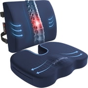 FORTEM Seat Cushion, Office Chair Cushion, Lumbar Support Pillow for Office Chair, Memory Foam Car Seat Cushions, Sciatica Coccyx Tailbone Pain Relief, Cushions for Back Support, Washable, Non Slip