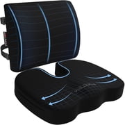 FORTEM Seat Cushion, Office Chair Cushion, Lumbar Support Pillow for Office Chair, Memory Foam Car Seat Cushions, Sciatica Coccyx Tailbone Pain Relief, Cushions for Back Support, Washable, Non Slip