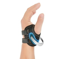 FORTEMOTUS CMC Thumb Brace - Comfortable Nylon Thumb Splint for Mild CMC Joint Pain Relief, Osteoarthritis, Tendonitis Support Brace for Women and Men, Black, Left, Medium