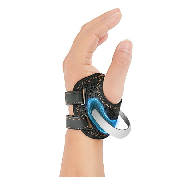 FORTEMOTUS CMC Thumb Brace - Comfortable Nylon Thumb Splint for Mild CMC Joint Pain Relief, Osteoarthritis, Tendonitis Support Brace for Women and Men, Black, Left, Medium