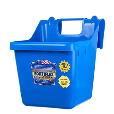 Fortiflex Hook Over Fence Feeder for Dogs/Cats and Horses, 16-Quart, Blue