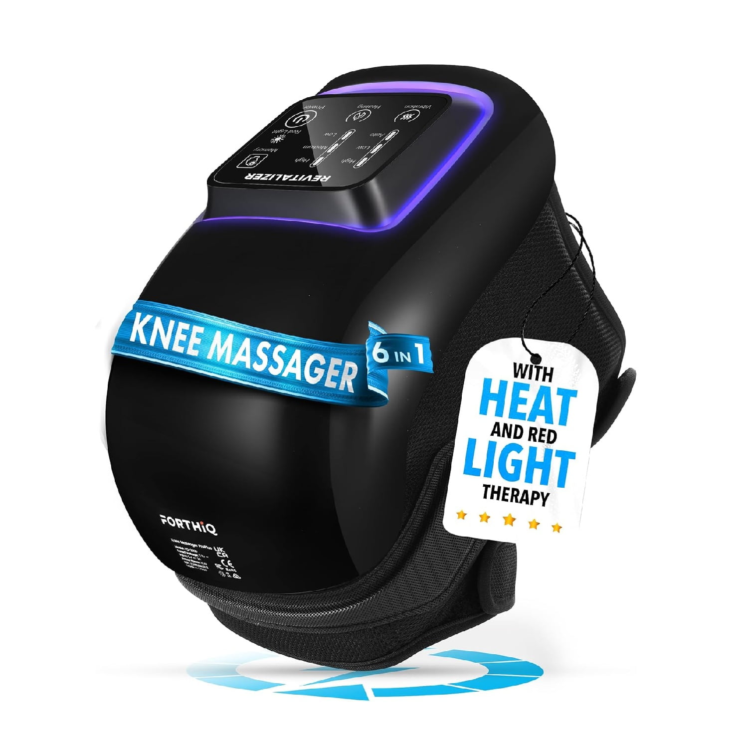 FORTHiQ Knee Massager Pro+ with Heat, Red Light and Vibration, Dual-Wavelength, Memory Recall, FSA and HSA eligible