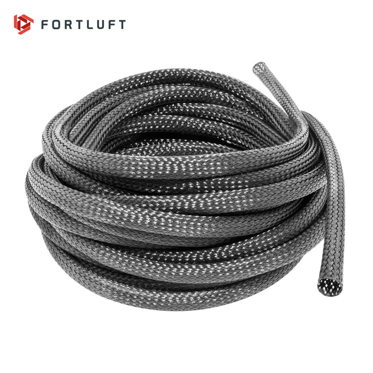 FORTLUFT Flexible Cable Sleeve Expandable Braided Sleeving Black  3/8''(9.5mm) x 25'(7.62m) 