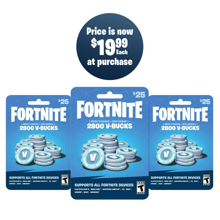 Gearbox, FORTNITE $59.77 Physical Gift Cards, (3 pack of $19.99 Cards),  8,400 V-Bucks for All Devices