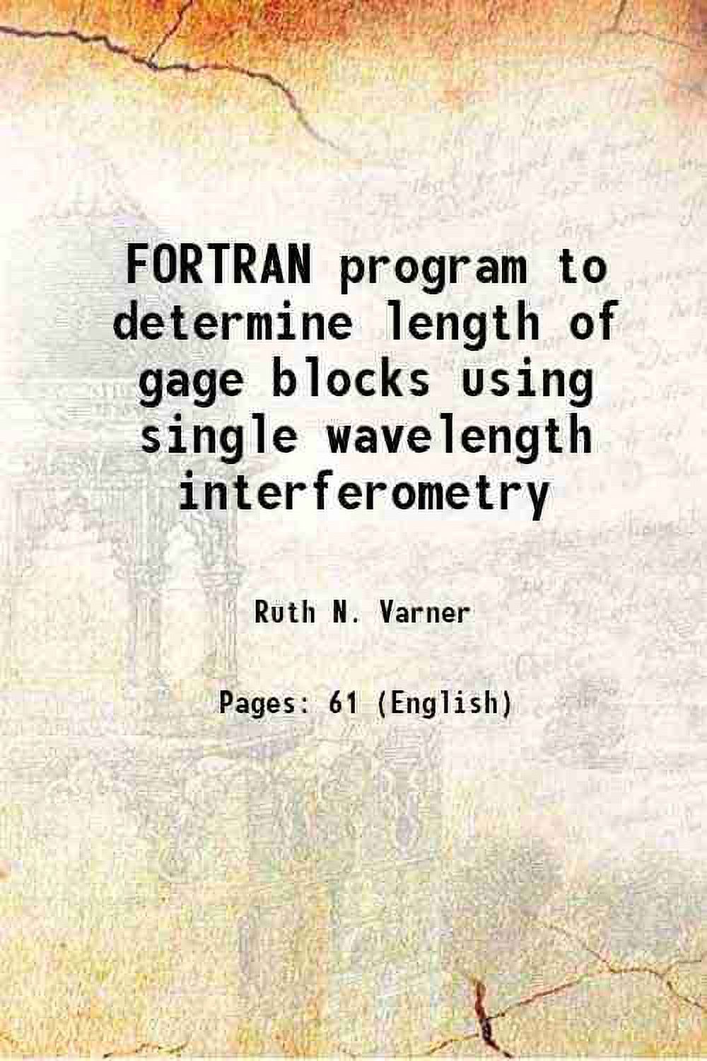 FORTRAN program to determine length of gage blocks using single