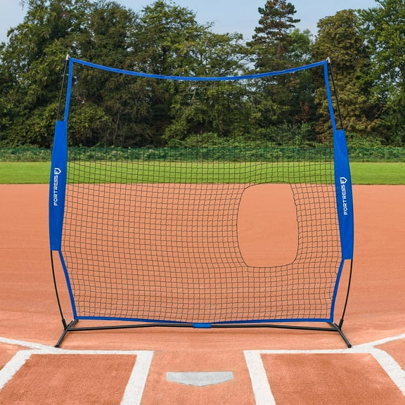 FORTRESS Portable Pitch-Thru Protection Screen - Pop-up Softball and Baseball Pitching Screen - Carry Bag Included