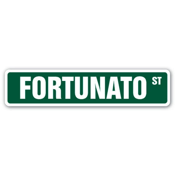 FORTUNATO Street Sign Childrens Name Room Sign | Indoor/Outdoor |  18" Wide