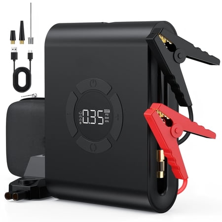 FORU Jump Starter with Air Compressor, 2000A Battery Jump Starter (up to 7.0L Gas/5.5L Diesel Engines) with 150PSI Digital Tire Inflator, 12V Jump Box Battery Booster Pack