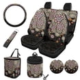 thumbnail image 1 of FORUDESIGNS Boho Mandala Flower Print 10 Pcs Car Accessories Sets Breathable Front Rear Seat Covers Car Air Vent Storage Bag Garbage Can Steering Wheel Cover Coaster Keychain Fits for SUV Van Truck, 1 of 7
