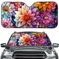 thumbnail image 1 of FORUDESIGNS Colorful Flower Print Car Windshield Sun Shade Foldable UV Ray Reflector Sunshade for Car Front Window Windshield Dash Protector Fit for Car SUV Van Truck, 1 of 7
