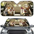 thumbnail image 1 of FORUDESIGNS Corgi Dog Print Car Windshield Sunshade, Heat UV Protection Visor, Foldable Auto Front Window Sun Shade for Small Sedans, Mini SUVs, Hatchbacks (57.1"×27.4"), 1 of 7