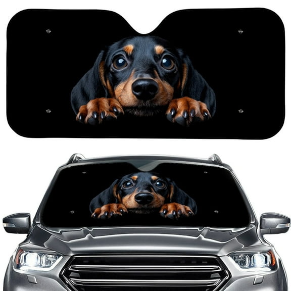 FORUDESIGNS Dachshund Print Car Windshield Sun Shade Foldable UV Ray Reflector Sunshade for Car Front Window Windshield Dash Protector Fit for Car SUV Van Truck
