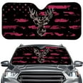 thumbnail image 1 of FORUDESIGNS Deer Camo American Flag Pattern Car Windshield Sun Shade Waterproof Auto Window Sun Shade Visor Block UV Rays Reflective Sunshade for Protection 57.1 x 27.4 inches, 1 of 7