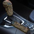 thumbnail image 1 of FORUDESIGNS Deer Camo American Flag Print 2 Pcs Car Gear Shift Knob Cover Handbrake Cover Comfortable Vehicle Shift Lever Handle Protector Car Gear Shift Cover Set Universal Fit for Cars, 1 of 5
