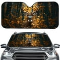 thumbnail image 1 of FORUDESIGNS Deer Camo Pattern Car Windshield Sun Shade Thickened Windshield Dash Protector, Vehicle Dashboard Shield Car Interior Sun Protection (57.1 x 27.4 inch), 1 of 7