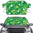 thumbnail image 1 of FORUDESIGNS Green Shamrock Pattern Car Windshield Snow Cover, Car Windshield Cover for Ice and Snow, Automotive Windshield Frost Cover St. Patrick's Day Accessories Suitable for Most Vehicle, 1 of 1