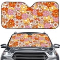 thumbnail image 1 of FORUDESIGNS Hippie Daisy Print Car Windshield Sun Shade Waterproof Car Sun Visor Protector Auto Dashboard Shield Block UV Rays Reflective Sunshade for Protection, 1 of 7