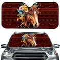 thumbnail image 1 of FORUDESIGNS Horse Amercian Tribal Print Car Windshield Sun Shade Thicken Car Sun Visor Protector Automotive Glass Sunshade Heat UV Protection Visor Accessories Keep Vehicle Cooler, 1 of 7